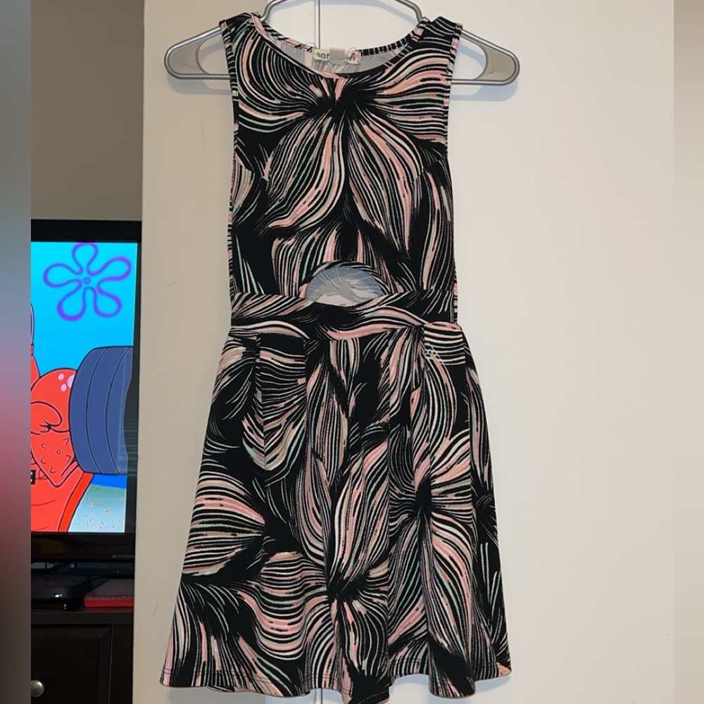 S.O. R.A.D by A Women’s Black and Pink Flare Mini Cut Out Dress EXTRA SMALL